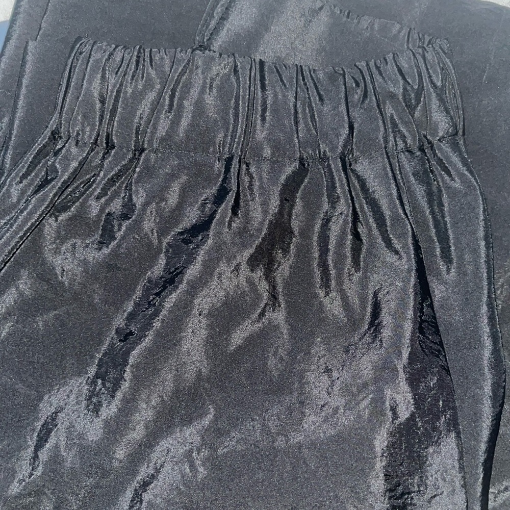 Zara Shiny Black Cargo Joggers